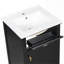Meuble-lavabo noir de 20 po avec lavabo, pieds en bois massif, tablette réglable, tiroir inclinable, alliage de zinc, armoire autoportante moderne pour petite salle de bain-128990112