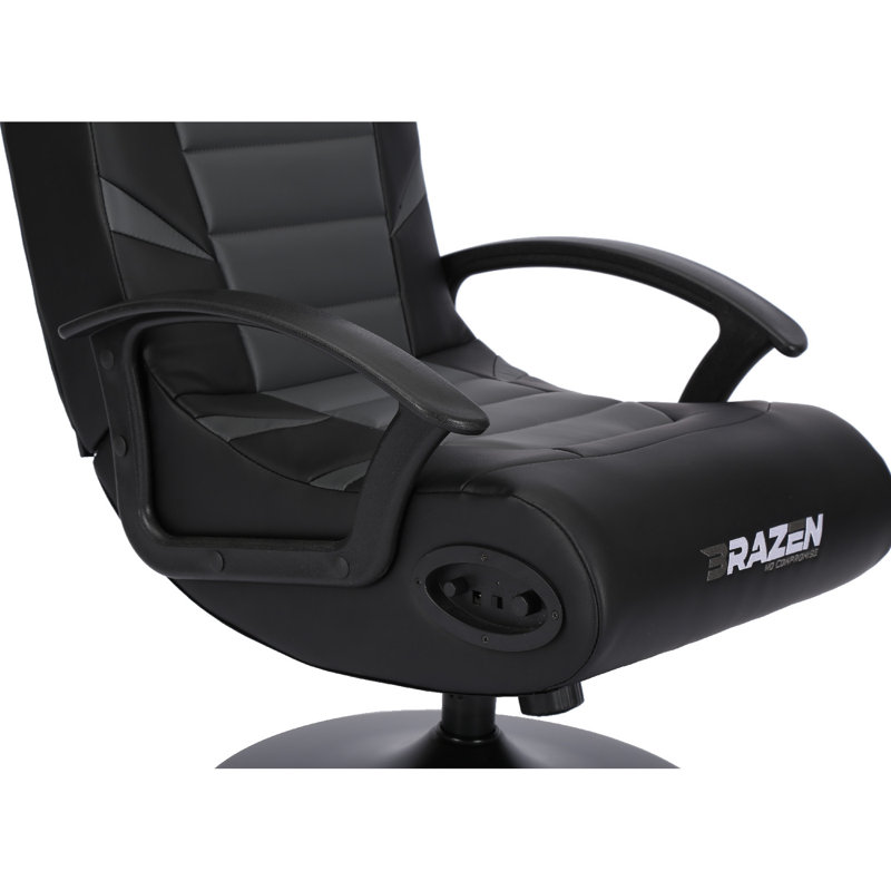 BraZen Pride 2.1 Bluetooth Surround Sound Gaming Chair - Pledger, Black/Grey