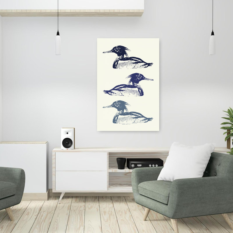 Art mural Stacked Blue Mergansers, H 36 po x l 24 po