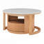 Table basse ronde gigogne avec rangement à 2 niveaux et 1 tiroir