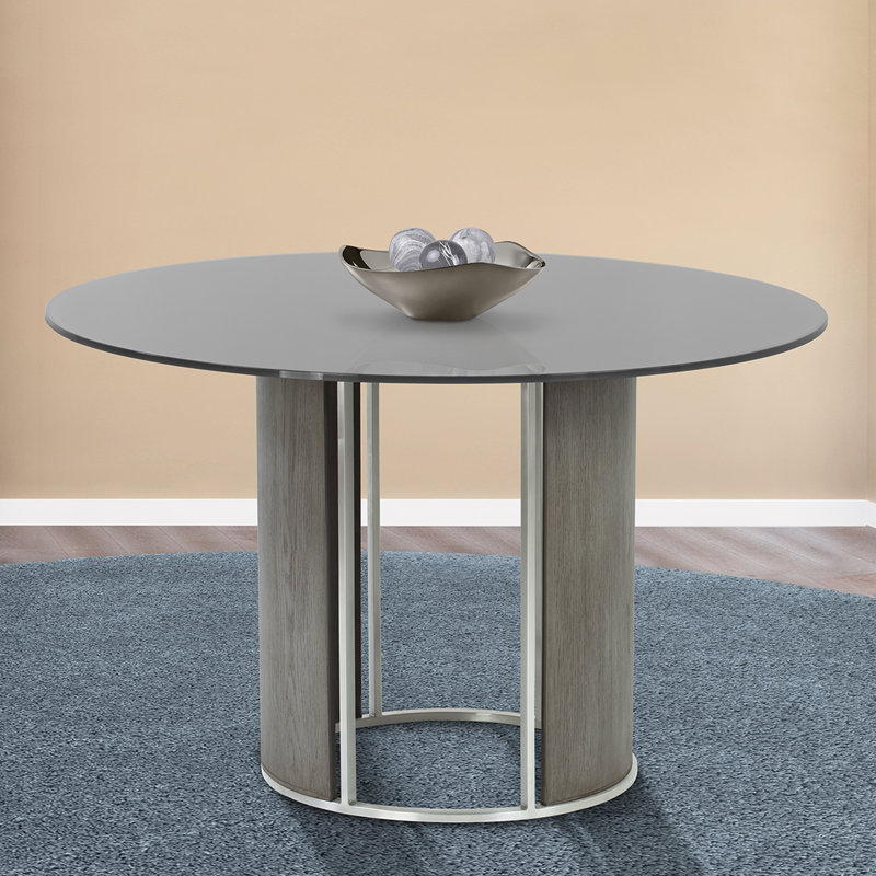 Table de salle à manger, Gris, Placage de noix grise