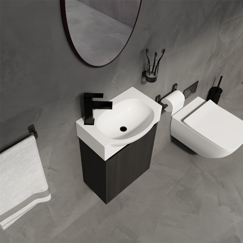 Rangement pour salle de bain Mallon, Noir