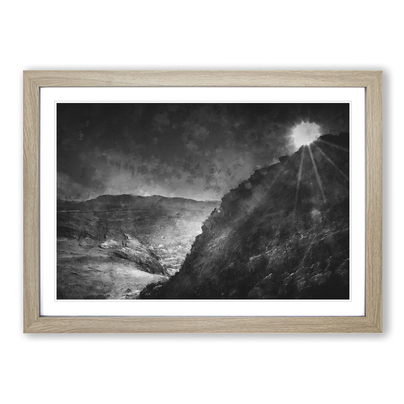 Arthurs Seat in Edinburgh Scotland - Picture Frame Painting Print on MDF, 62cm H x 87cm W x 2cm D, Oak Framed