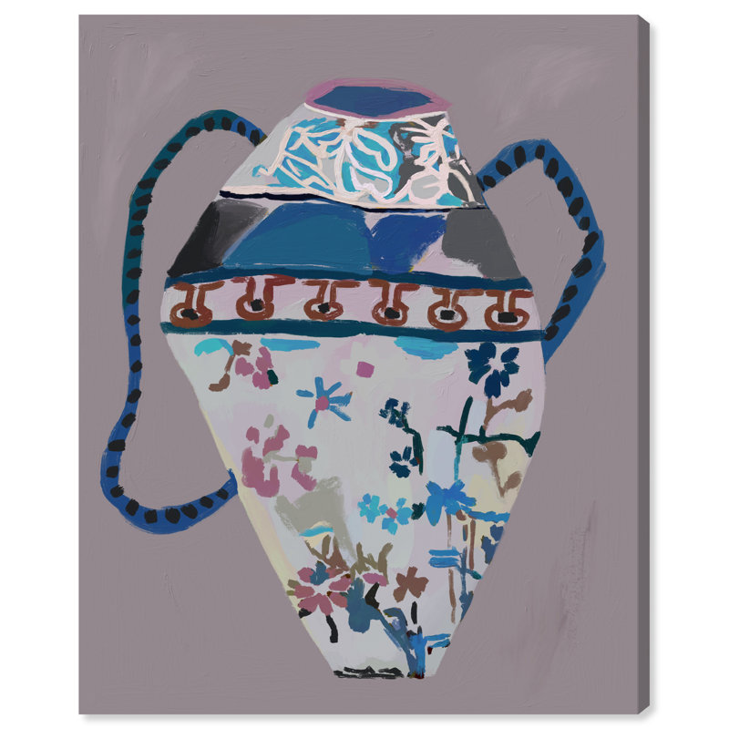 Petals on Porcelain Canvas Abstract Print by Oliver Gal, Black Frame, 16 x 20, 36"H x 30"W, Gallery Wrapped