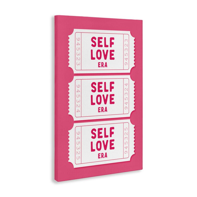 Toile «Self Love Era», conception par lettres et doublure, H 36 po x l 24 po