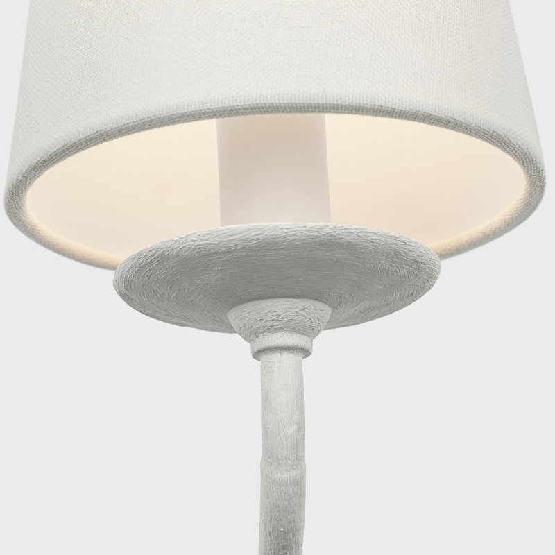 Amalfi 15" Sconce in Plaster White with Linen Shade