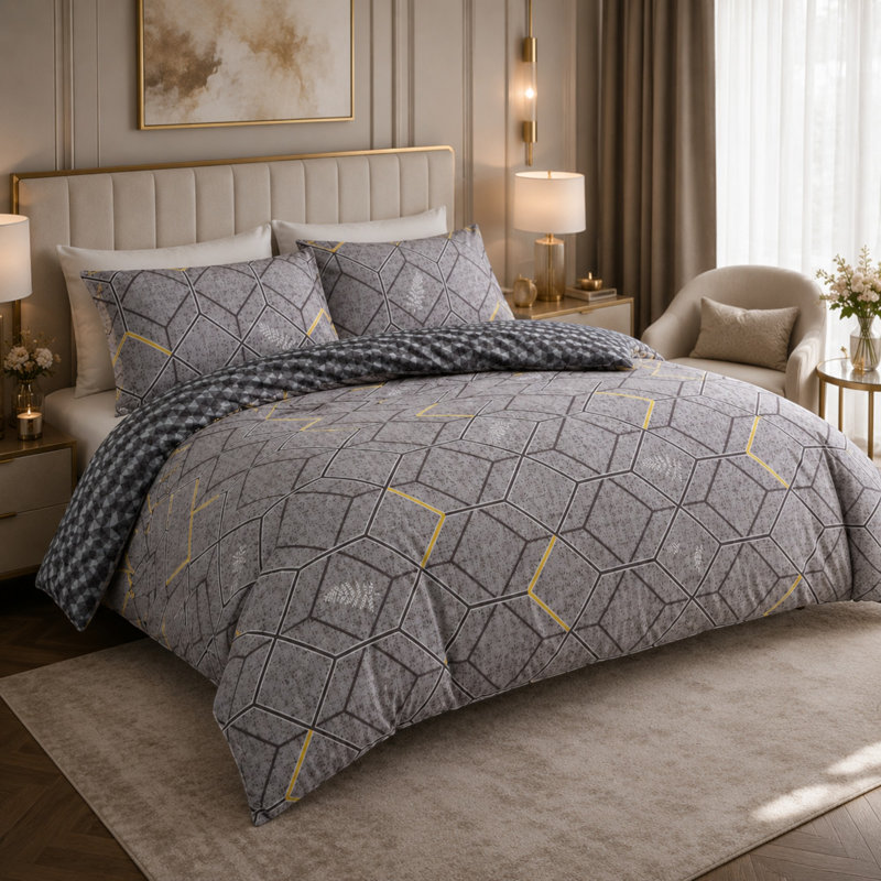 Premium Soft Reversible Duvet Cover Set – Double-Brushed, Zipper Closure & Corner Ties, Quilt Cover