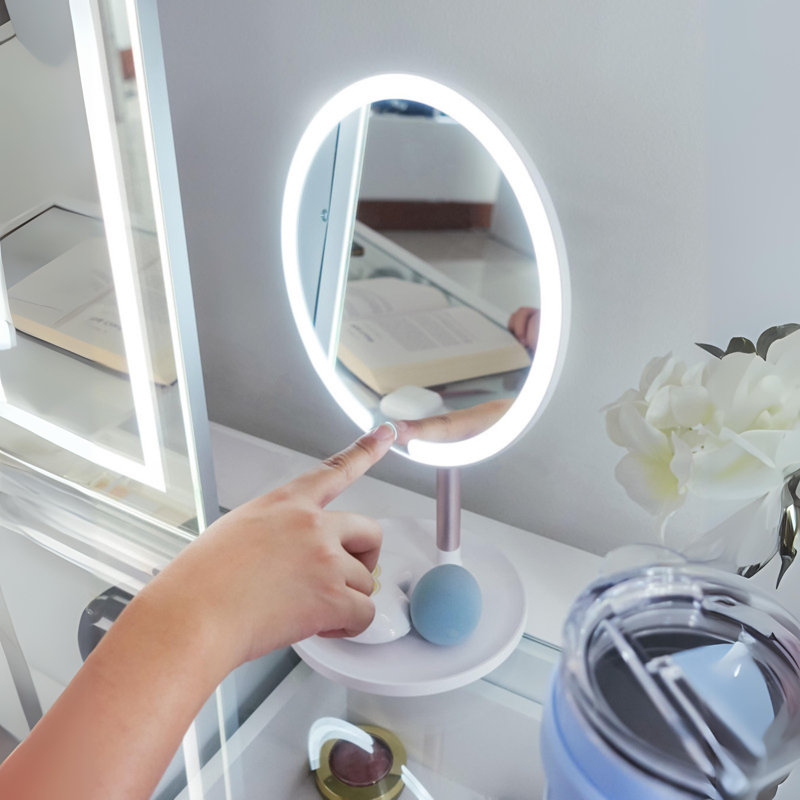 Affinity Tri Tone Rechargeable LED Makeup Mirror with Lights and Magnification, Touch Sensor