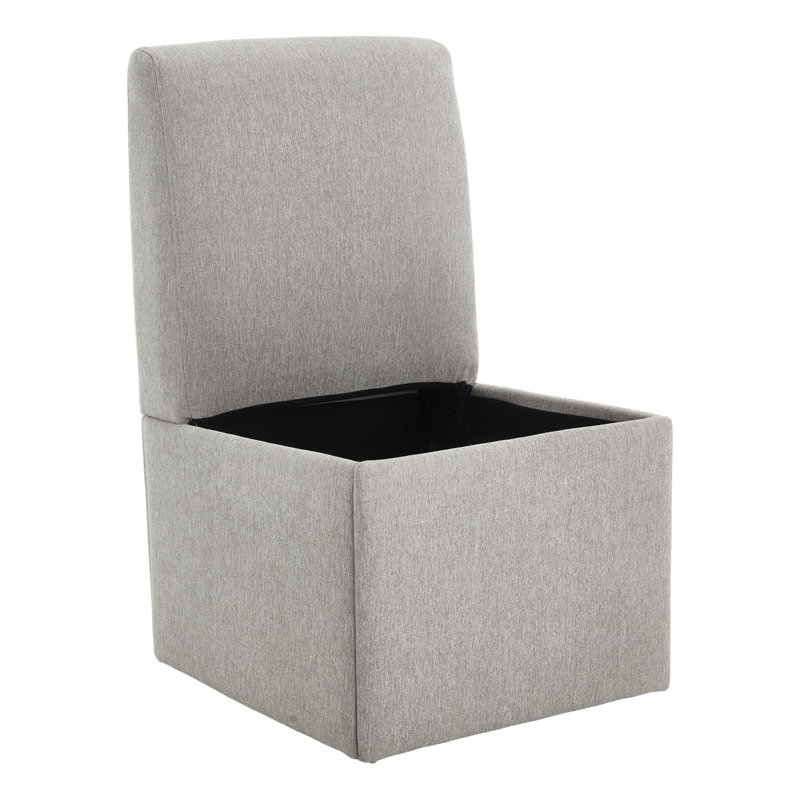 Ensemble de 2 chaises de salle à manger pivotantes 360 degrés avec rangement caché pour la vie, Gris clair