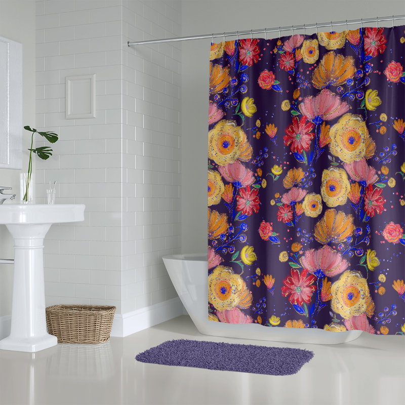 Rideau de douche Floral, H 93 po x l 70 po
