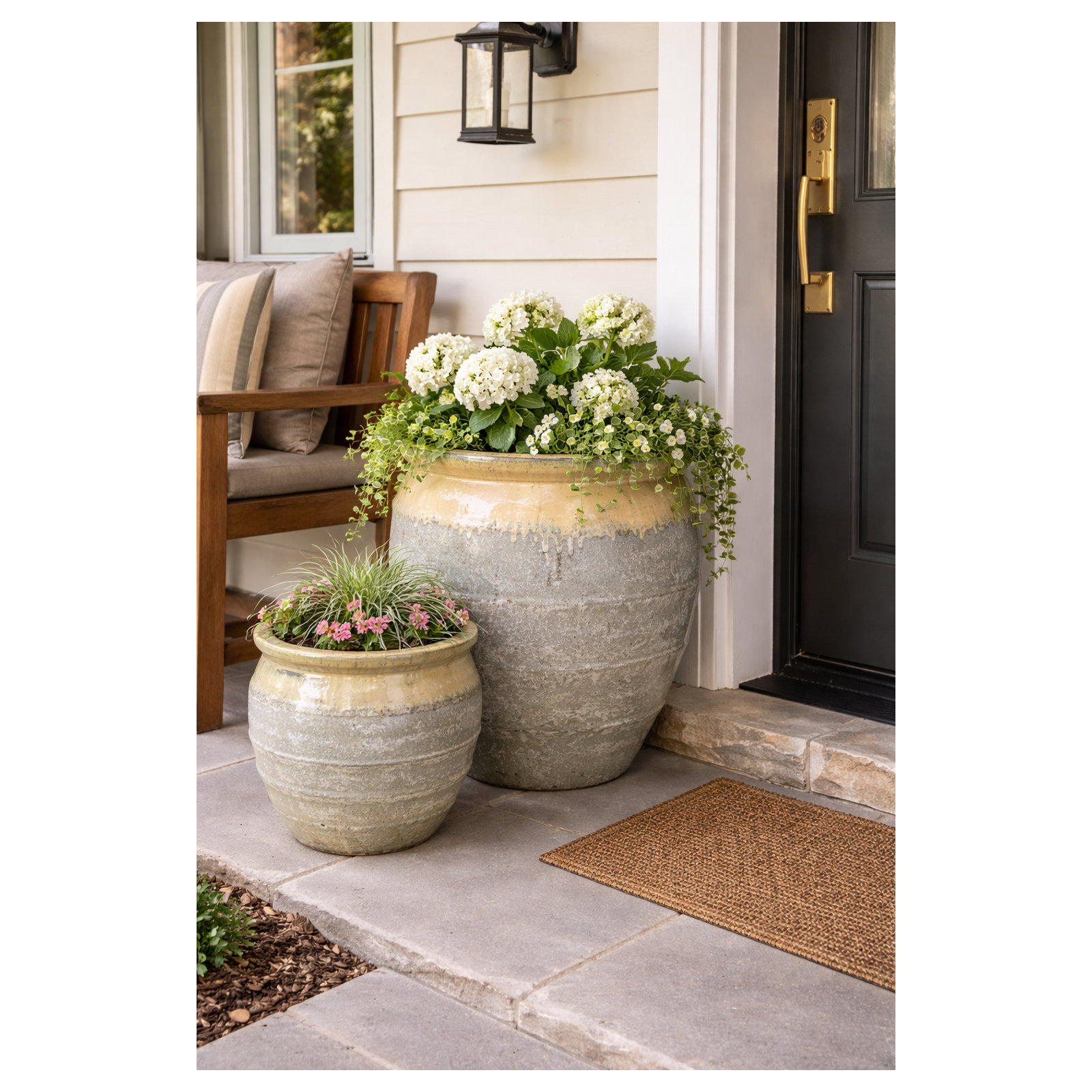 Magnus Water Jar Set Of 2 A,B , Cream/Graystone