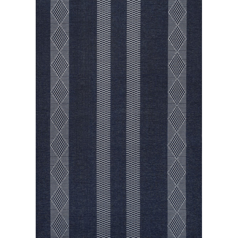 Tapis bleu marine / gris Braylyn, Rectangle 2 pi 11 po x 5 pi