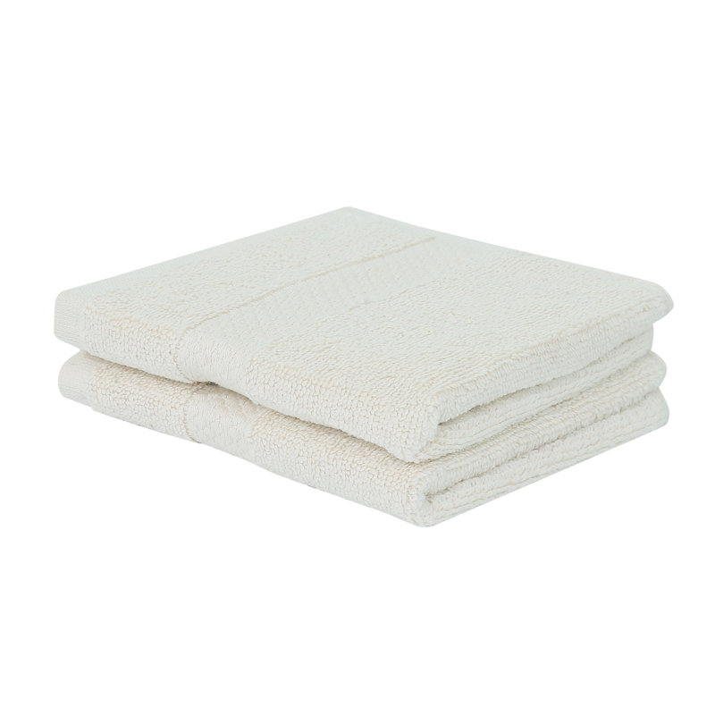 Ensemble de débarbouillettes 100% coton Splash Splash, débarbouillettes et débarbouillettes en coton doux absorbant 550 g / m² pour salle de bain, spa et usage quotidien, certifié OEKO-TEX, paquet de 2, ivoire