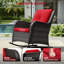 Chaise berçante d'extérieur en osier avec coussins-81152081