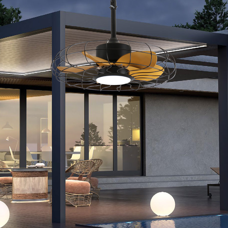 23 in Outdoor Ceiling Fan with Lights,IP65 Waterproof  Fan with Remote Control  with 3CCT 6-Speeds for Patio Porch Pergola