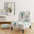 Green Damask - Velvet Upholstered Patterned Accent Slipper Chair