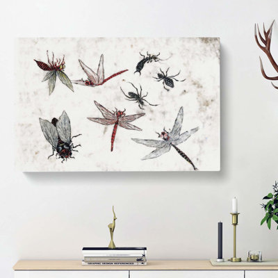 Insects Vol.2 by Katsushika Hokusai - Wrapped Canvas