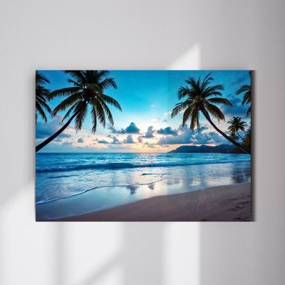 Tropical Beach Tempered Glass Wall Art