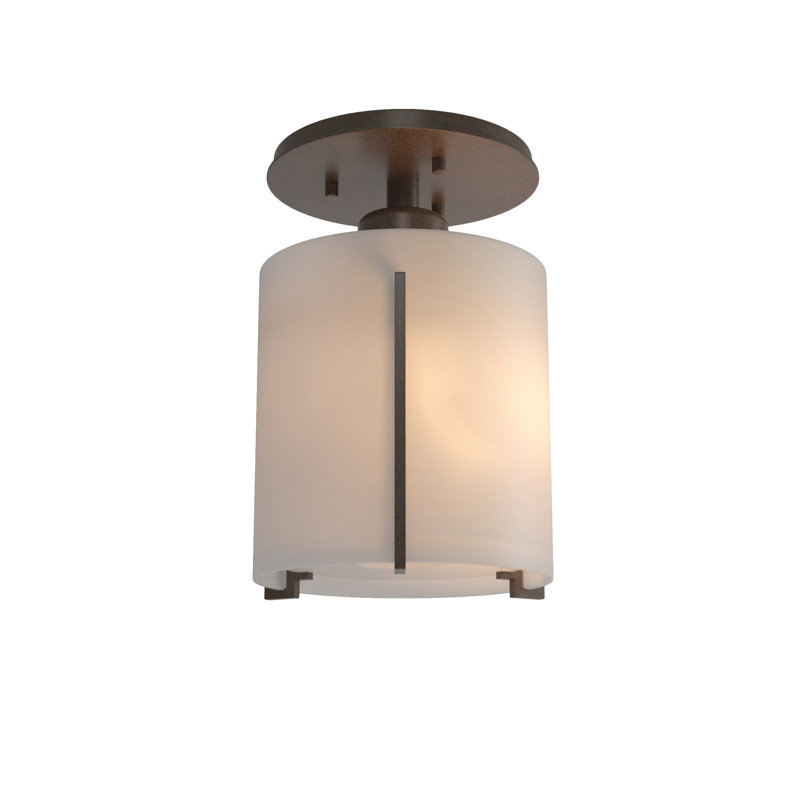 Plafonnier semi-encastré cylindrique simple 1 lumière 6 po Exos, Bronze