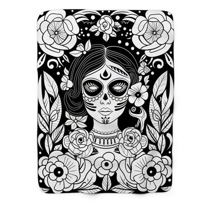 Jeté Monotone Muertos Icon - 1 pièce Sherpa Bla Premium