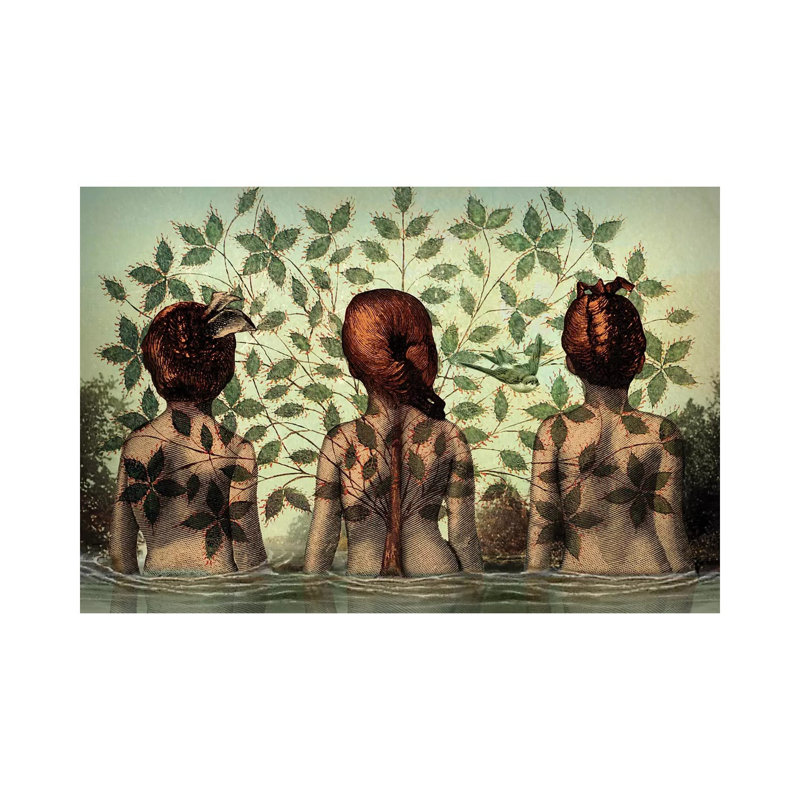 Sœurs par Catrin Welz-Stein - reproduction, H 8 po x l 12 po x P 0,75 po, Toile tendue, Pas de tapis