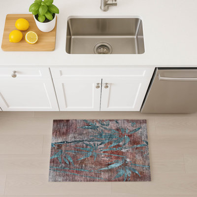 Machine Washable Indoor/Outdoor Lafferty ACN2222 Botanical Rug