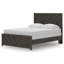 Grand lit Peny, motif à chevrons, tête de lit à panneau, noir anthracite-118778059