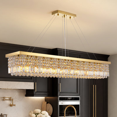 Anacelia 13-Light Crystal Rectangle Chandelier