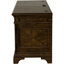 Bureau en chêne bruni avec 5 tiroirs, aspect classique et élégant, profondeur de 61 cm, tiroirs spacieux, design polyvalent, surface de travail optimisée, 168 x 61 x 81 cm.