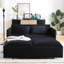 Lit gigogne de 64,5 pouces, tissu en velours côtelé, 31 tiroirs réglables, poches latérales pour lit de bureau à domicile, coussins moelleux, salon avec 2 coussins-80095033