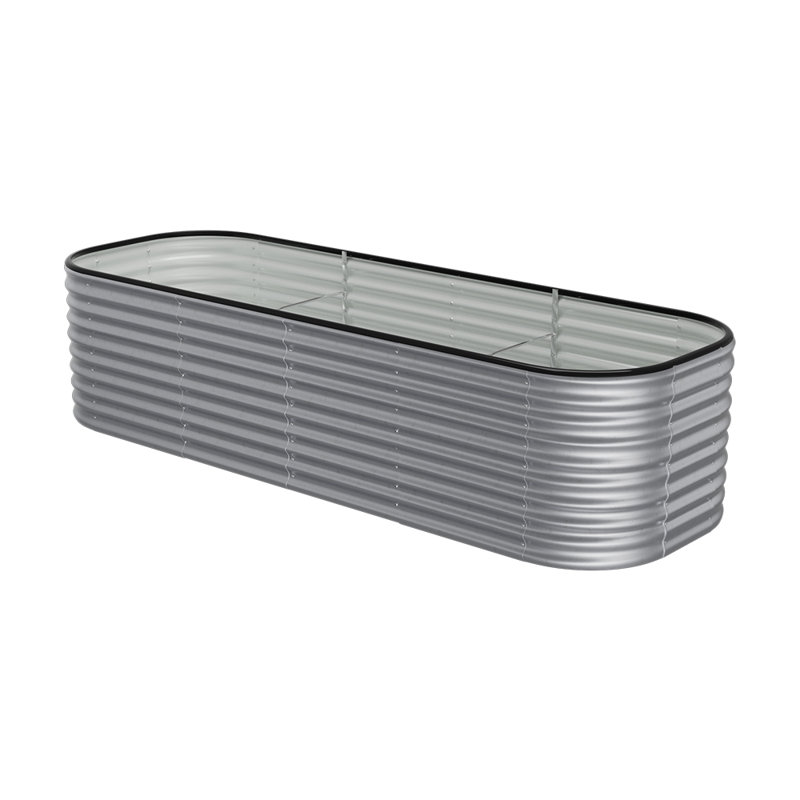Raised Garden Bed, Galvanized Silver