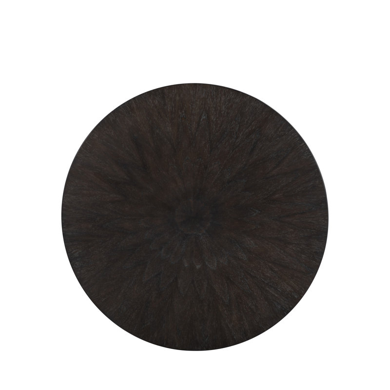 Clifton Drum Coffee Table, Black Top/Brown Base
