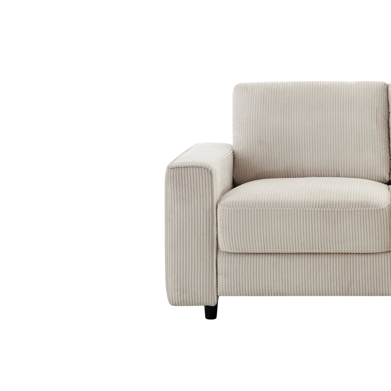 Canapé moderne en velours côtelé minimaliste, adapté à une utilisation quotidienne à la maison, Beige