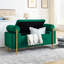 Banc de chambre en velours doux avec pieds en fer et salon confortable-131295840