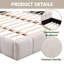 Élégante base de lit tapissier en chenille beige avec tête de lit en damier, aucun sommier nécessaire-1249679930