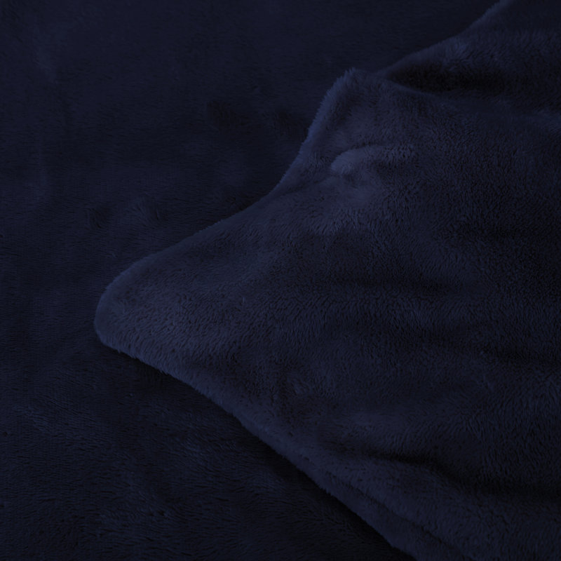  Housse de couette réversible simple lestée, Bleu marine