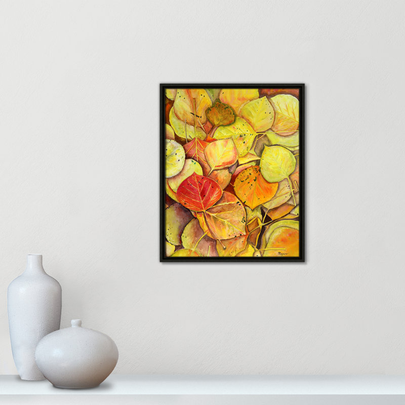 Reproduction de feuilles de tremble par Mike Ragan pour , H 21,5 po x l 17,5 po, Espresso