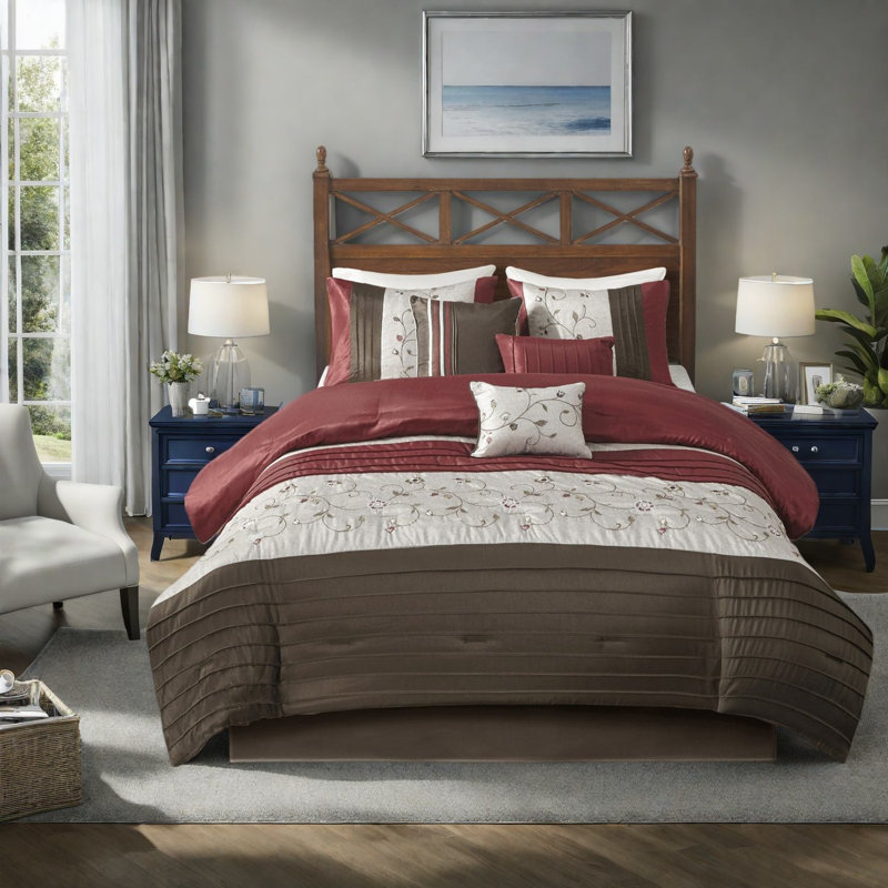 Piece Queen Bedding Sets Polyester Embroidered Modern Home Comfort