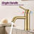 Bathroom Faucet Single Hole - Modern Style, Brushed Gold, Stainless Steel, 1.2 Gpm Flow, Effortless Installation For Decor Items Sink Hole, Saving Time And Effort During-121612895