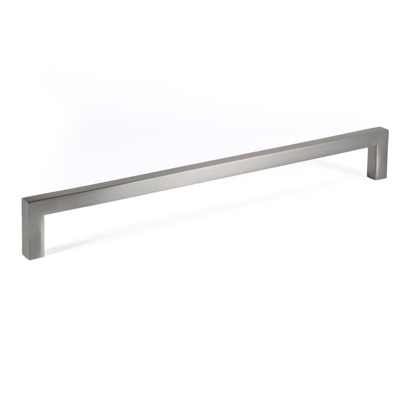 Poignée barre en zinc uni, Nickel brossé, 10"