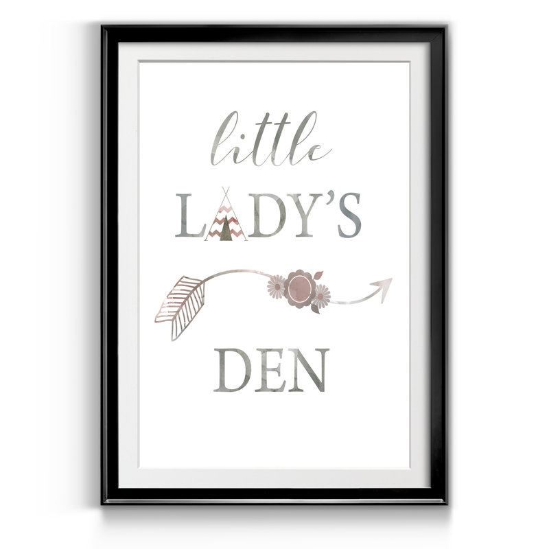 Little Lady Den Arrow - Cadre photo, impression d'art textuel sur papier, H 26,5 po x l 36,5 po x P 1,5 po, Noir
