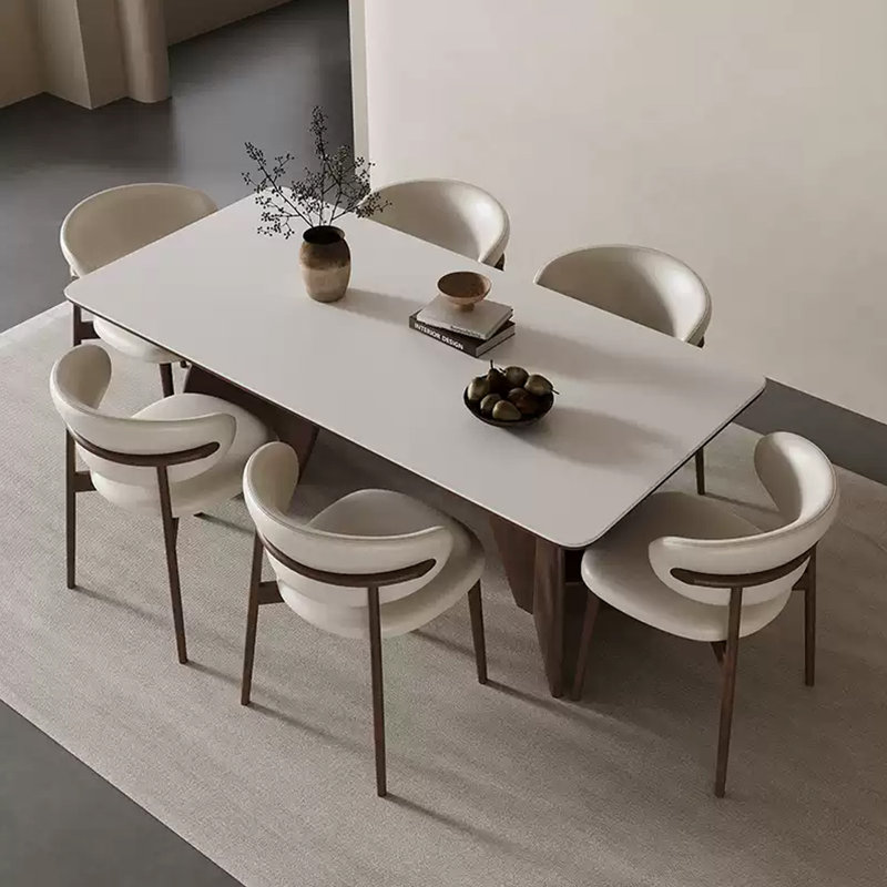 Combinaison de table et de chaises en bois de cire blanc rétro, H 29,52 po x L 62,99 po x l 31,49 po