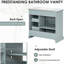 Meuble-lavabo moderne de 36 pouces avec lavabo sous-comptoir en céramique, quincaillerie en métal rouille à fermeture en douceur, 2 tiroirs basculants, tablette de rangement coulissante pour serviettes et articles de toilette 36