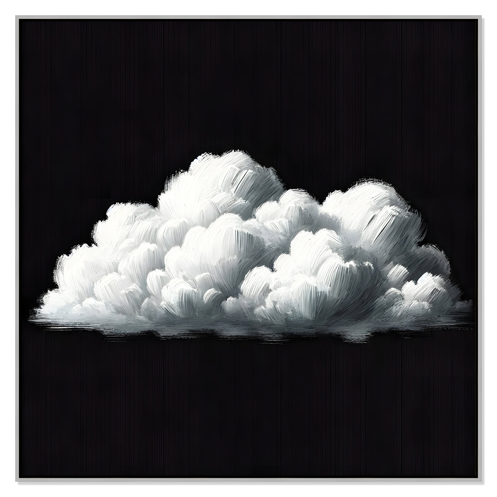 White Clouds Print by , Silver, 46.5" H x 46.5" W