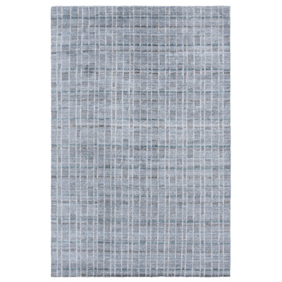 Tapis géométrique en viscose et coton tissé à la main Oliveri