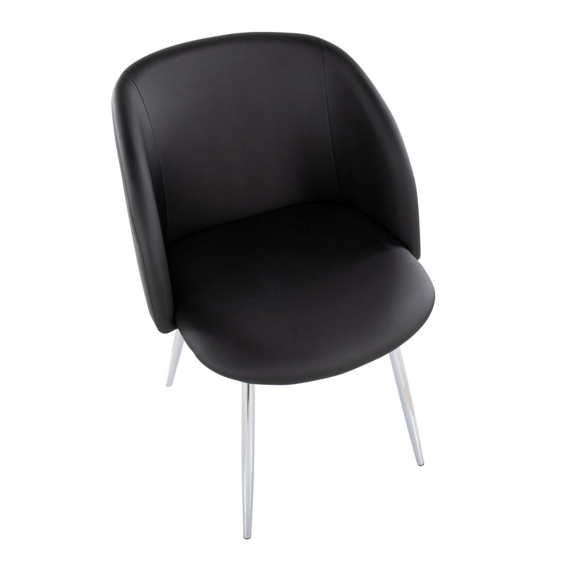 Chaises parsons rembourrées en similicuir de 18,5 po Terrence, Noir