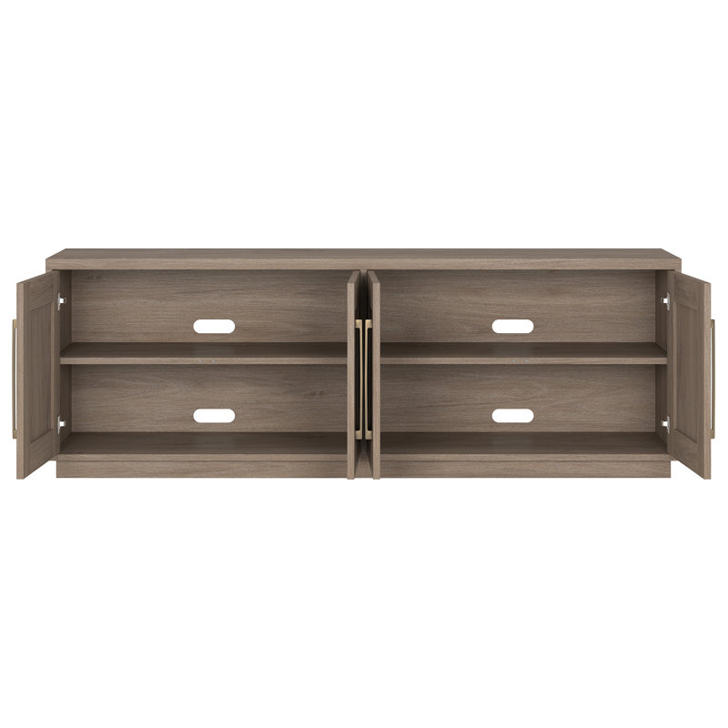 Tillman Unfinished TV Stand for TVs up to 75", Grey Oak