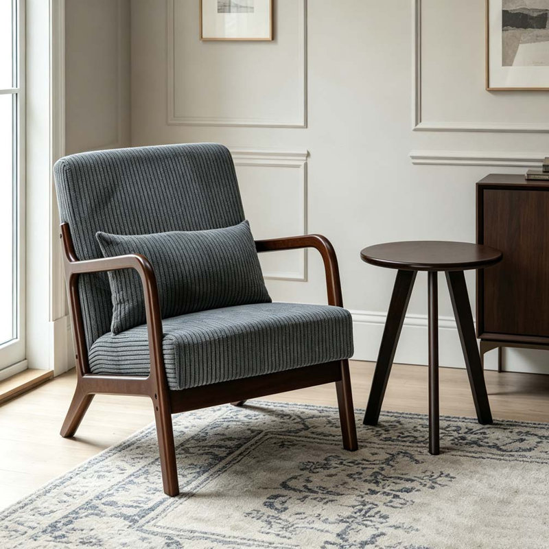 Ensemble de chaise d'appoint et table basse Modern, Gris foncé antique
