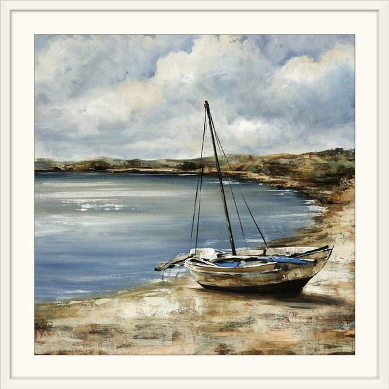 «Oublié côte» Mcconville, reproduction d'art, Cadre blanc, H 38 po x l 38 po x p 1 po