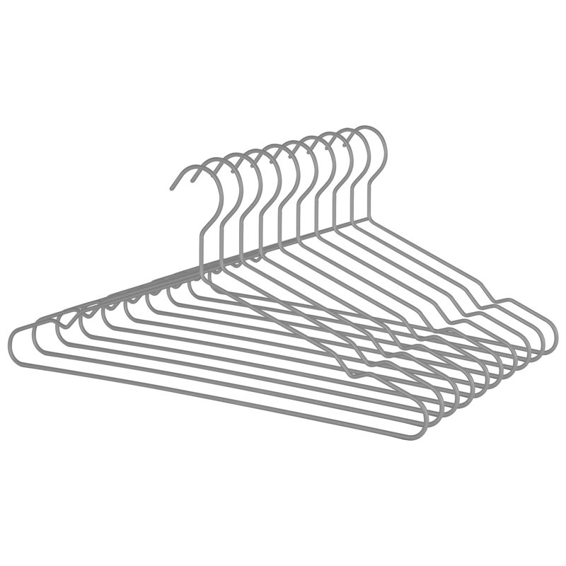 Metal Non-Slip Standard Hanger for Dress/Shirt/Sweater, Grey